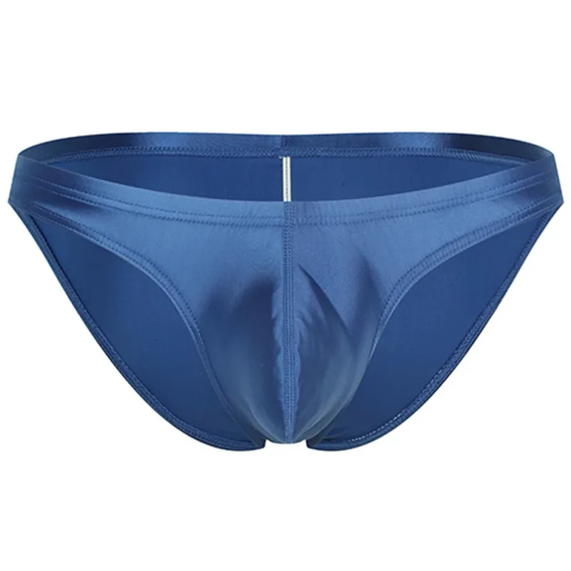 Mens Oil Shiny Glossy Silk Briefs Underwear Pouch Underpants Breathable Panties Low Rise Male Underpant Bikini