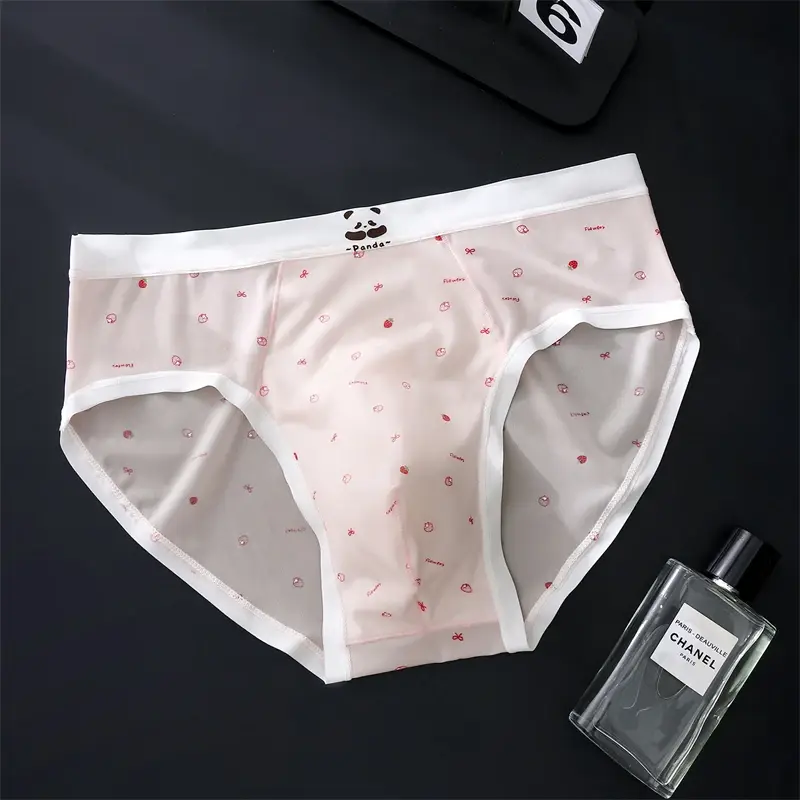 New Bare feel men's underwear printed sissy cuecas masculino ice silk sexys tøy men cueca thin seamless calzoncillos hombre