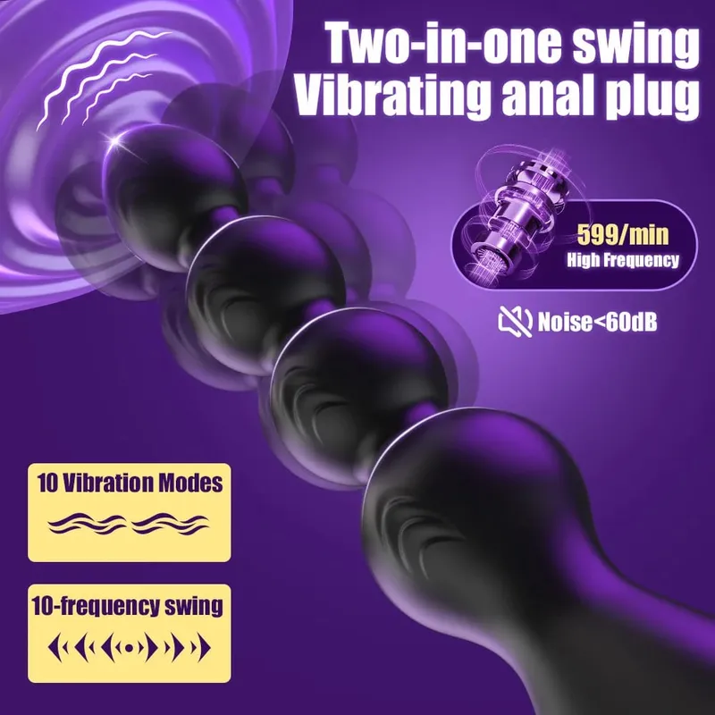 360° Rotating Anal Vibrator for Men Prostate Massager Butt Plug Anal Balls Adult Male Gay Masturbator Toy Sex Toys for Adult