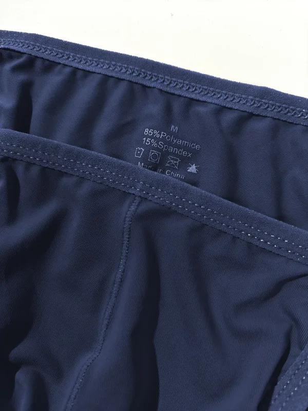 1PC Men's Sexy Low-Waist Briefs with Large Pouch Single Color Thin Belt Comfortable Thin Design for Summer Pure Color Underwear