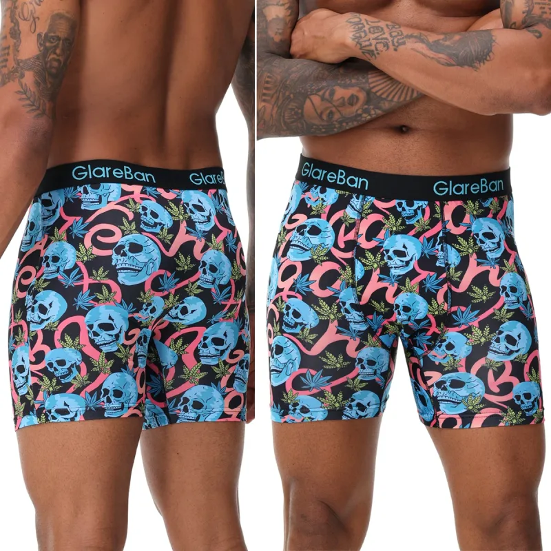 5 pièces ensemble mi-long Boxer Shorts Halloween sous-vêtements hommes caleçons pour hommes Homme Boxershorts slips culottes douces marque Sexy