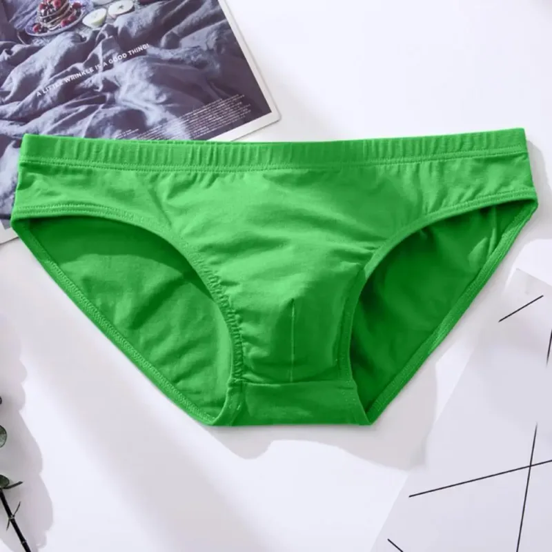 Cotton Briefs Adult Man Briefs Stretchy Breathable Solid Color Male Underwear Low Waist Cotton Underpants Plus Size Men Cotto