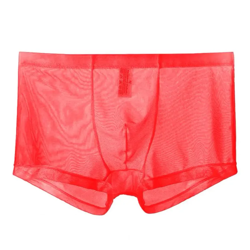 Transparante Boxers voor Mannen Doorzien Mannelijke Onderbroeken Sexy Mesh Lage Taille Ijs Zijde Dunne Koeling Heren Slipje Heren Ondergoed