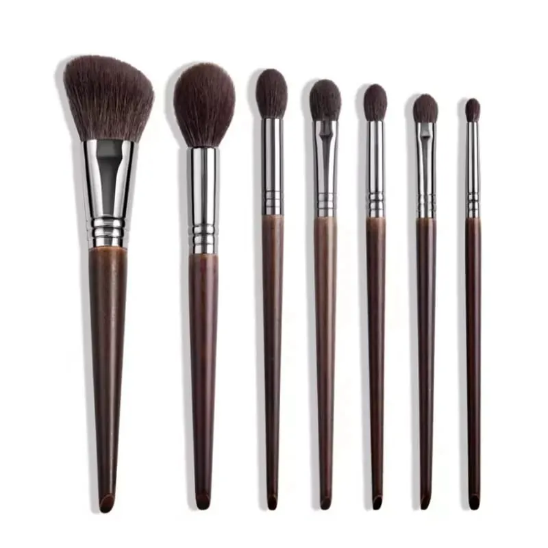 Set ng Makeup Brush na Natural na Buhok ng Kambing Professional Makeup Kit Blending Shader Smudging Cosmetic Brushes