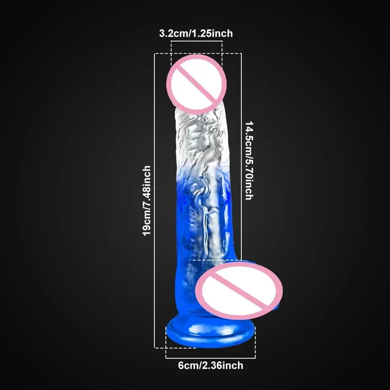 4 Sizes Transparent Soft Jelly Dildo Realistic Fake Dick Penis Sucker Butt Plug Sex Toys for Woman Men Vagina Anal Sex Toys