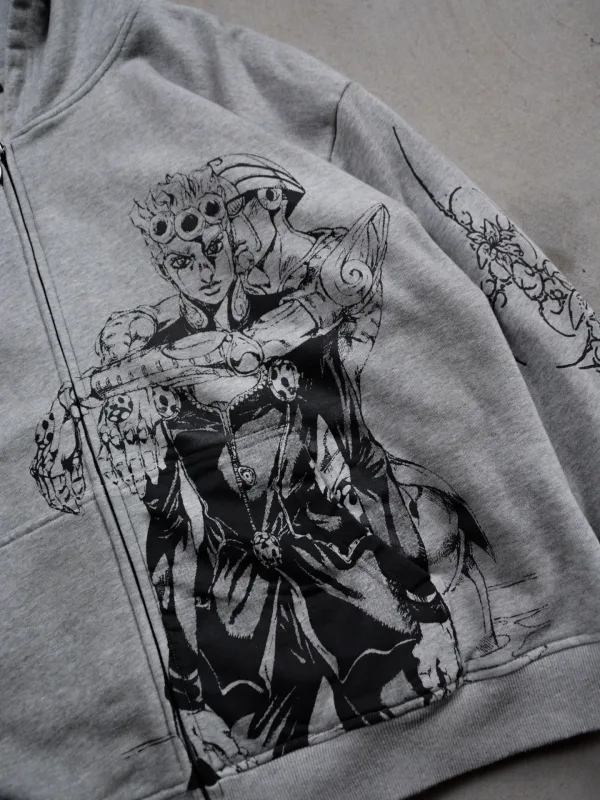 Harajuku Jojo Bizarre Adventure Zip Up Hoodies Oversized Herr Dragkedja Hoodie Hip Hop Par Y2k Street Sweatshirt