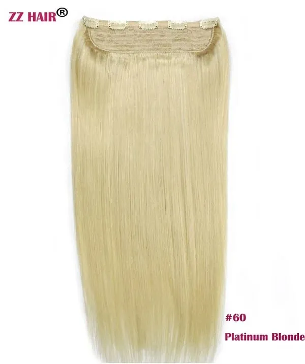 100% תוספות שיער אנושיות רמי ברזילאי 16"-24" 1 יחידות סט 100 גרם-200 גרם חתיכה אחת 5 קליפס בסטרייט טבעי