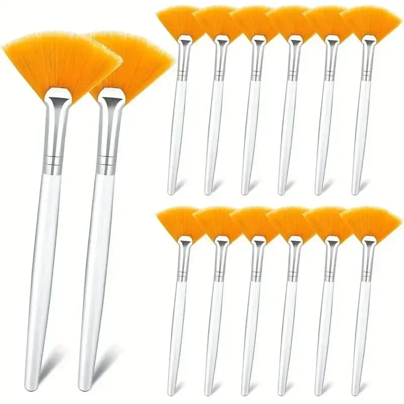 3/6/12pcs Praktikal na Facial Brushes Fan Shape Brush Flat Head Face Mask Applicator Soft Portable Mask Brushes Mga Cosmetic Tool — image 13