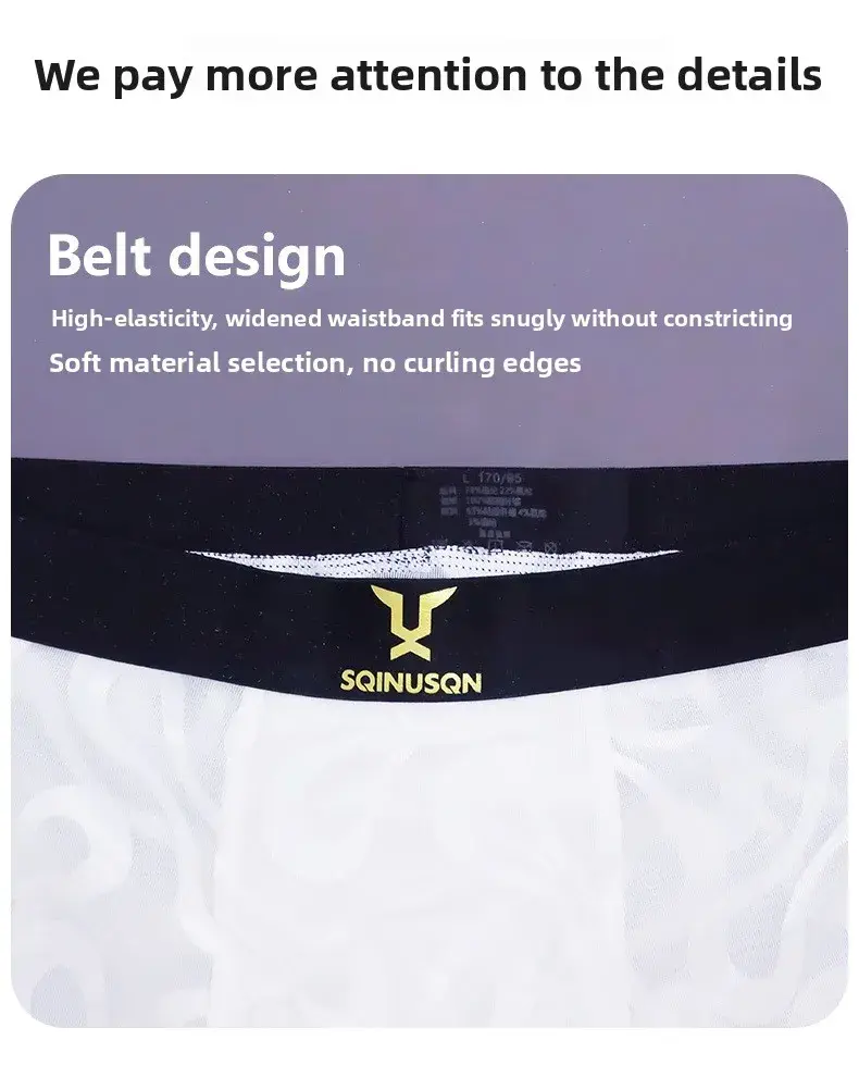 2PCS Men's Sheer Mesh Flocked Boxer Briefs with Wide Elastic Waistband High Stretch Multi Colors Optional plus Size Male Underwe