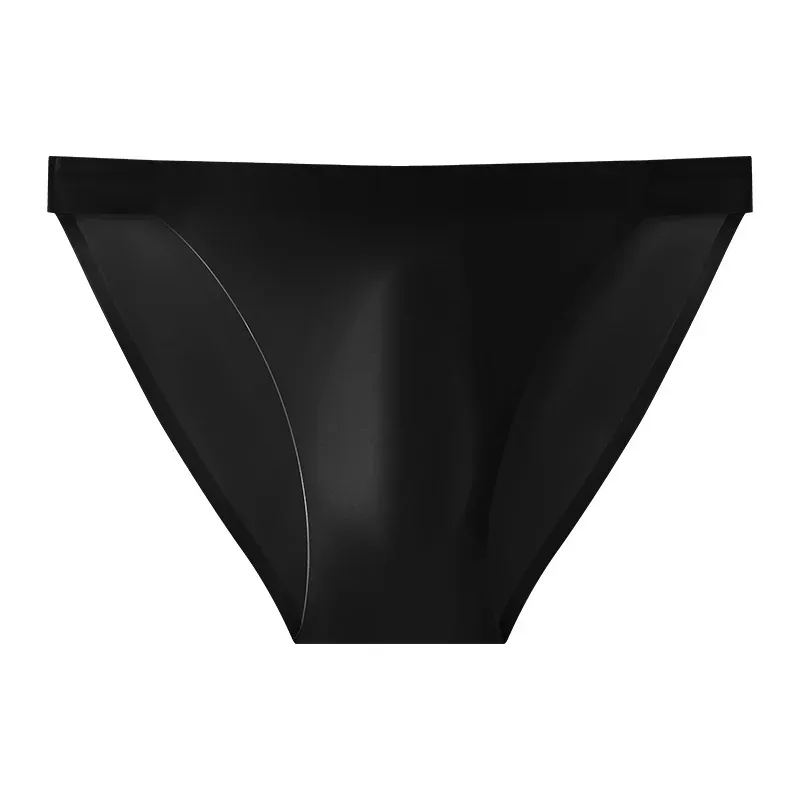 Seamless Quick Drying Men Briefs Underwear Solid Color Ice Silk Light AndThin Underpants Sexy Breathable 3D Pouch Panties Undies