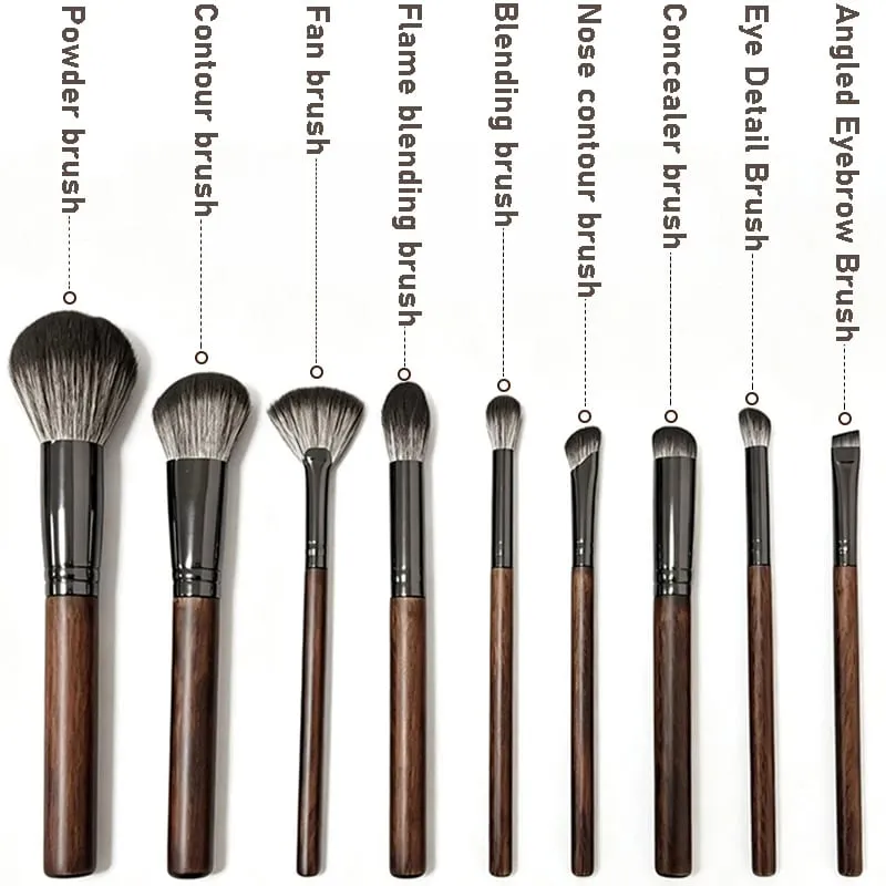 9PCS Eyeshadow Professional Makeup Brushes Crease Blending Shader kist dlya teney brovey brochas maquillaje Cosmetic Beauty Tool