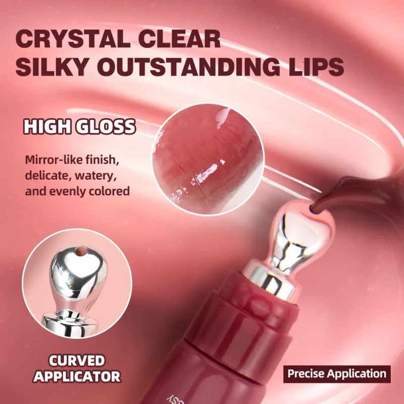 Mirror Pearl Lipgloss לאורך זמן שפתון לחות ברק Glitter Lip Glaze Non Stick Cup Jelly Pout גוון שפתיים איפור
