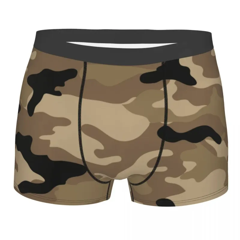Muž Cool WW2 Camo Spodní prádlo Německo Arm Vojenské Maskovací Boxer Kalhotky Strečové šortky Kalhotky Kalhotky