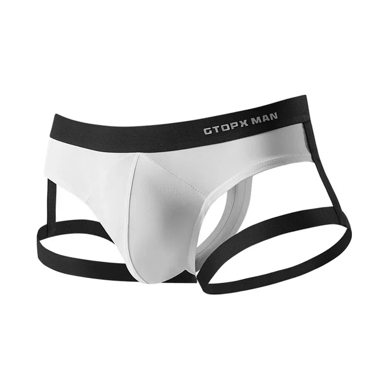 Sexy Men's Jockstrap Breathable Panties Bulge Pouch Briefs Elastic Backless Jockstrap Briefs Underpants Underwear Pump Man