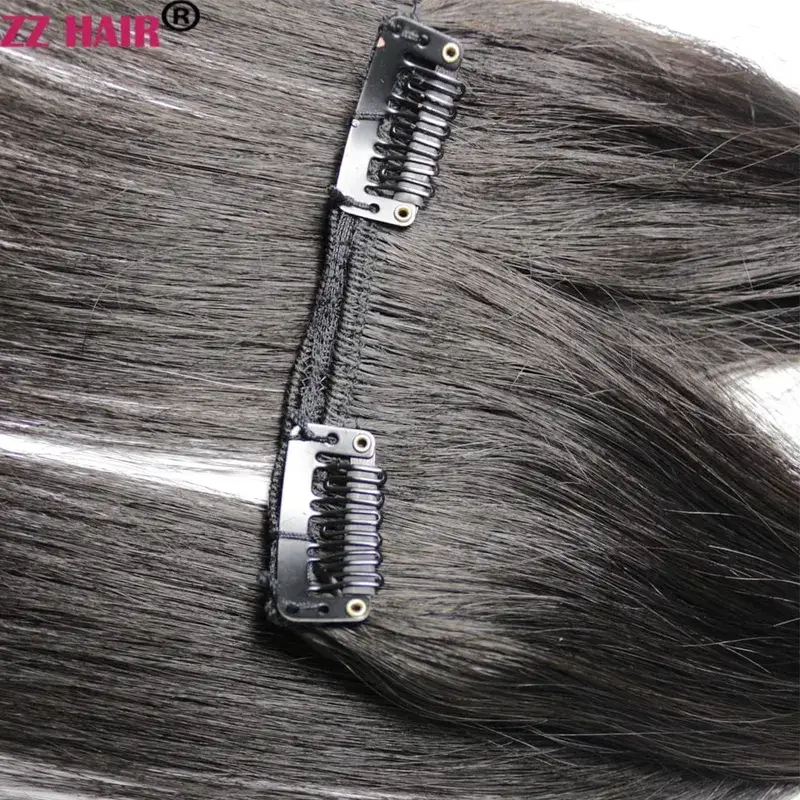 קליפס-אין 100% ברזילאי אנושי תוספות שיער 16"-28" שלוש חתיכות 3 יחידות סט 100 גרם-200 גרם 1x25 2x10 טבעי ישר