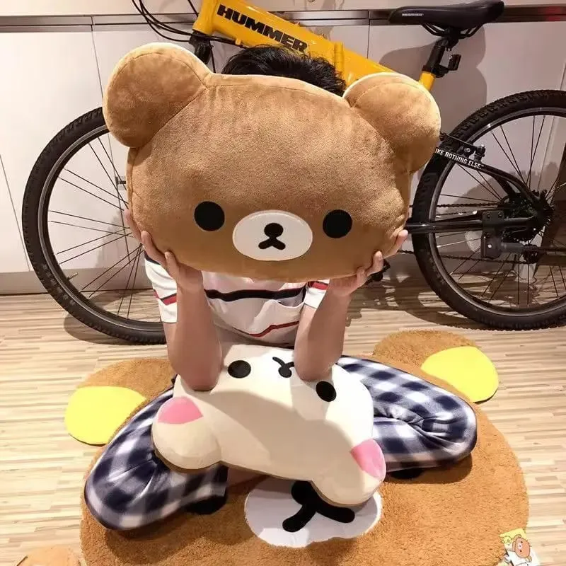 44 cm-es aranyos Rilakkuma plüss játék háttámla levehető huzat az ágy melletti nagy párnapaplan Mosható alvópárna ajándékok