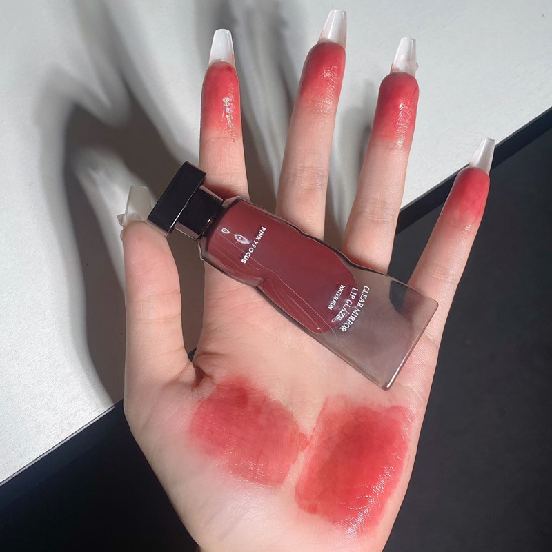Black Mirror Water Lip Gloss Lip Glaze שפתון זכוכית שקופה שמן שפתון עמיד למים שפתון נוזלי עירום חום איפור בגוון שקוף
