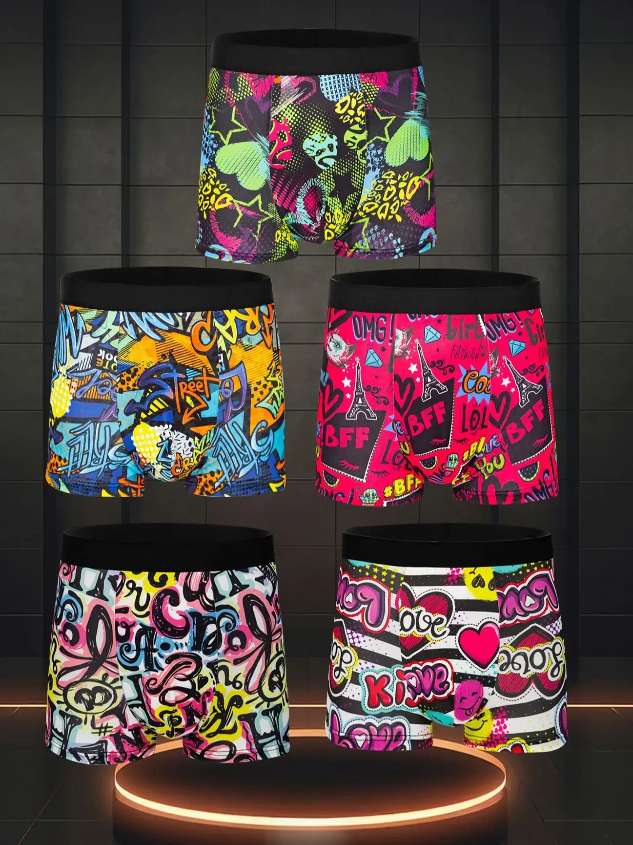 10-Pack Fashionable Men's Boxer Shorts, Comfortable, Soft, Fashionable, Printed, Casual and Versatile Men's Underwear