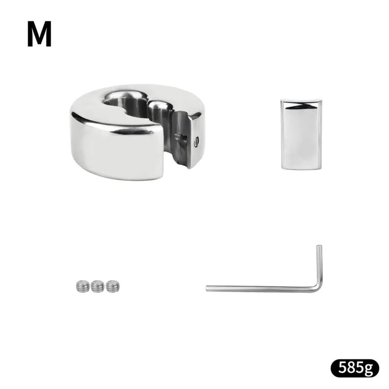 Screw Lock Metal Scrotum Pendant Ball Stretcher Testis Weight Cock Ring Penis Restraint Stainless Steel Sex Toys for Men 18
