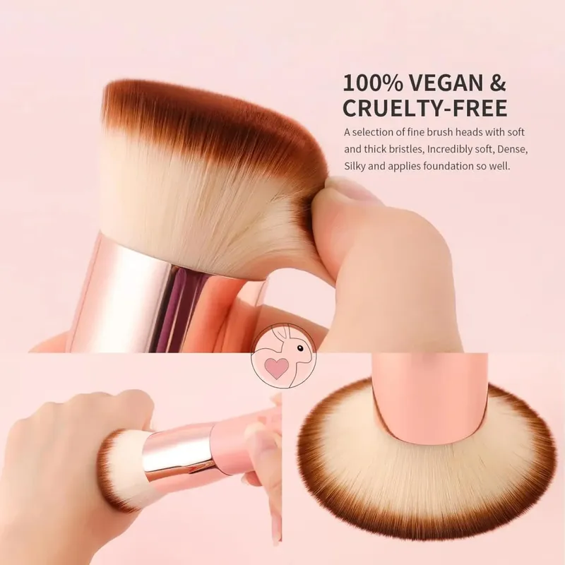 DUcare Foundation Brush Flat Top Kabuki Makeup Brush Συνθετική Τρίχα Υγρή Ανάμειξη Ορυκτών Σκόνη Buffing Stippling Καλλυντικά