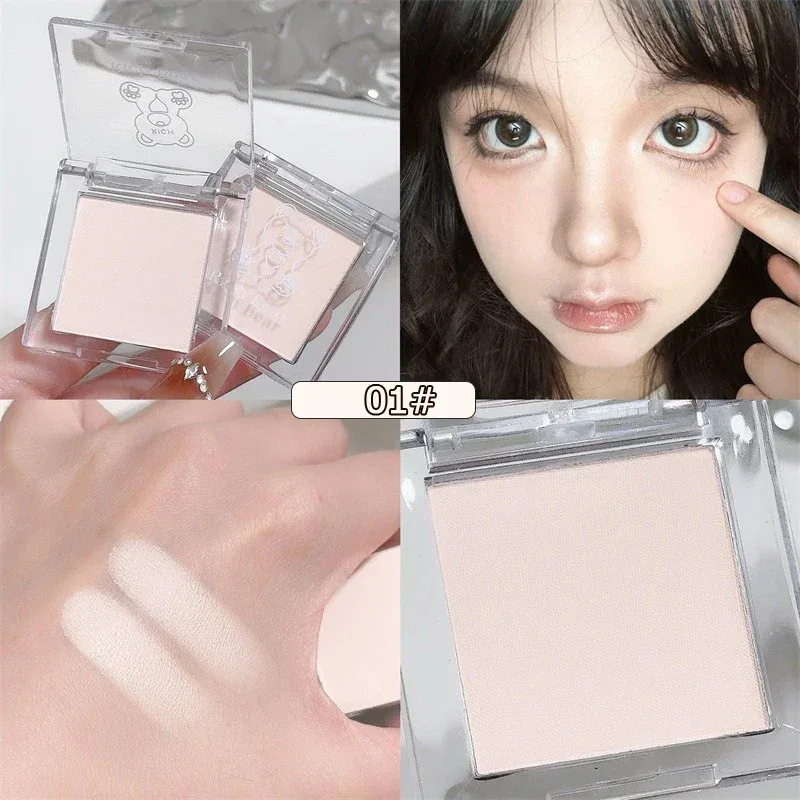 Matte Pure White Face Highlighter Palette Monochrome Pearly Jade Highlighter Eyeshadow Naturally Brightening Contouring Makeup