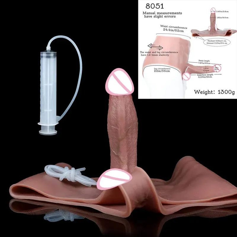 Tapón Anal de silicona, consolador para chorros, bragas con músculos abdominales, pene sólido, masturbador Anal vaginal, juguete sexual para mujer