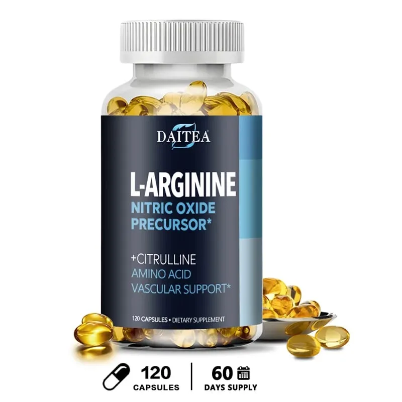 Daitea L-Arginine Supplement - Para sa lakas ng enerhiya at suporta sa pagtitiis habang nag-eehersisyo | Mass ng kalamnan Non-GMO