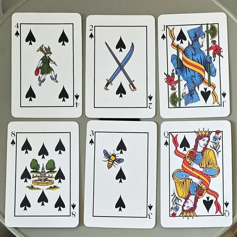 9*6cm The Playing Card Deck Vintage Art Fortune Telling & Divination Cards 54 Pcs Full Set Poker Deck Double-embossed