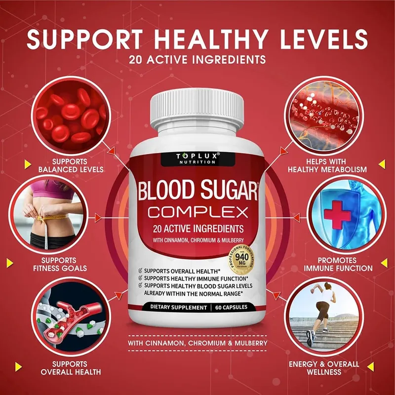 Premium Magnesium Complex Supplement 1000mg Magnesium Glysinate 525mg Blood Sugar Complex 940mg Moringa Capsules 1200mg Non-GMO