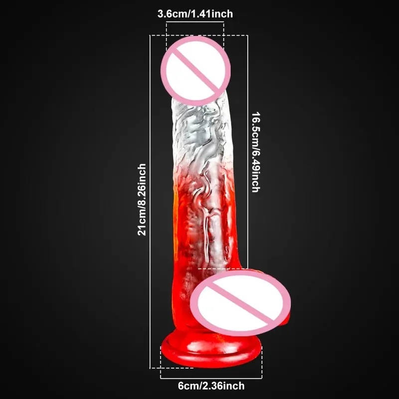 4 Sizes Transparent Soft Jelly Dildo Realistic Fake Dick Penis Sucker Butt Plug Sex Toys for Woman Men Vagina Anal Sex Toys
