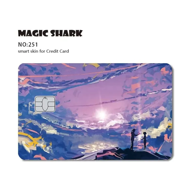 Magic Shark Dog Meme Hunter Stanks 3M מט PVC קדמי מדבקה כיסוי עור לכרטיס אשראי בנקאי