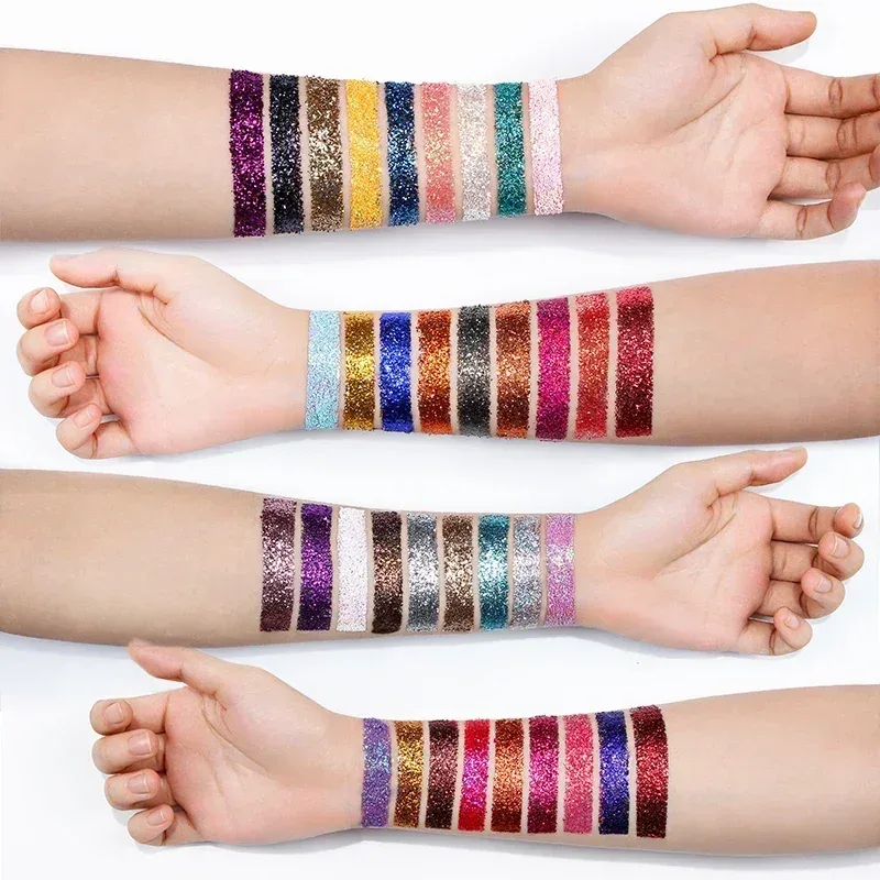 Νέα Glitter Eye Shadow Professional Makeup Monochrome Shining Eyeshadow Sequins Universal Party Cosmetic