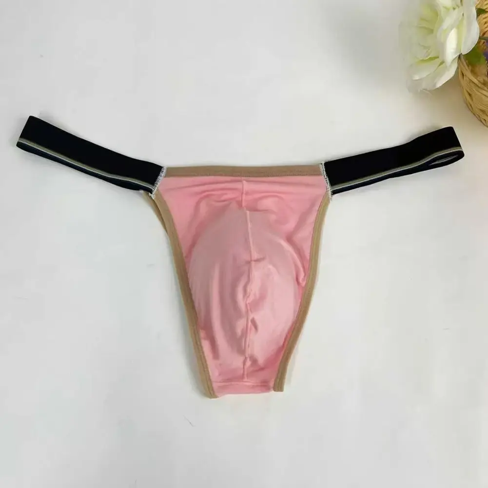 Breathable Low Waist Men Ice Silk Thongs Thin Underpants Men's Panties Lingerie Underwear Male Briefs Male Thongs
