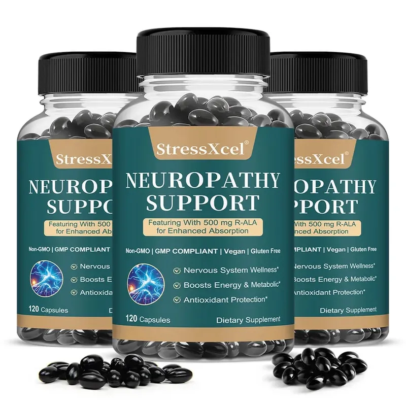 Neuropathy Capsules Herbal Blend Antioxidant Support Daily Nerve Wellness Body Metabolism Cellular Vitality and Mood Calm