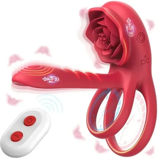 Rose Penis Cock Ring Vibrátor Erőteljes péniszhüvely-stimulátor Késleltetett magömlés G-pont Clitoralis masszírozó szexjáték 18 év feletti pároknak