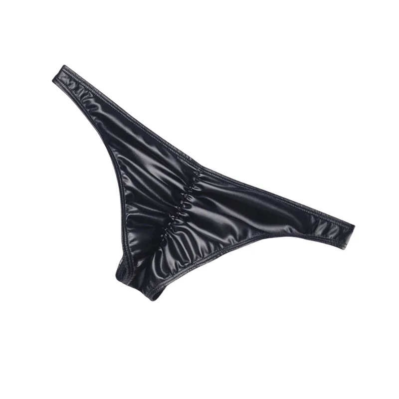 3pcs Men Bikini Faux Leather Briefs Underwear Man Sexy Mini Underpants Cuecas Butt-lifting Zipper Low Waist Male Sissy Panties — image 12
