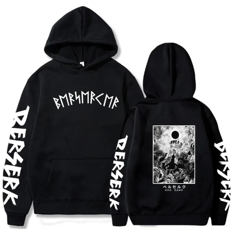 Berserk sweat à capuche pour homme femmes à manches longues sweat polaire surdimensionné vestes manteaux drôle Berserk japonais Anime Streetwear