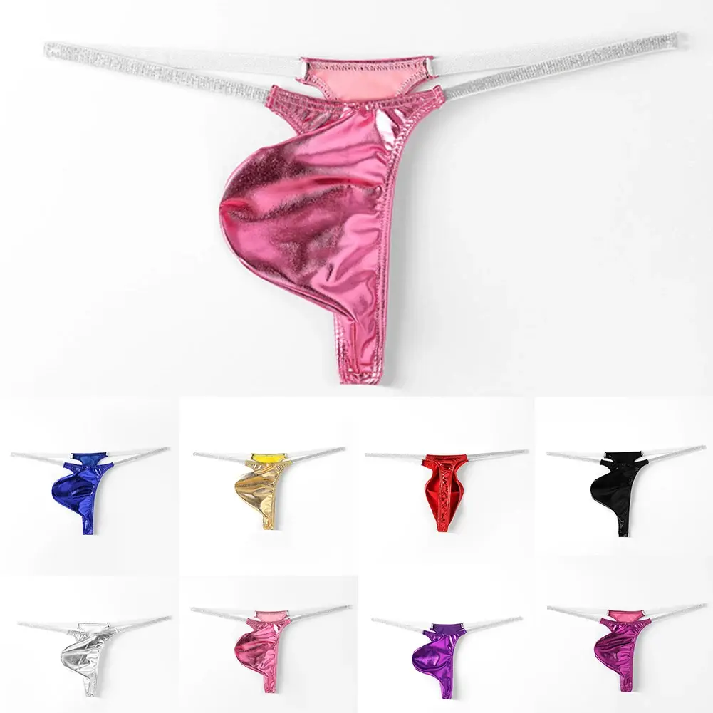 Average Size Mens Underwear Low Waist Shiny T-back Underwear Mini Underwear Mini G-Strings Shiny Fabric All Season Wear