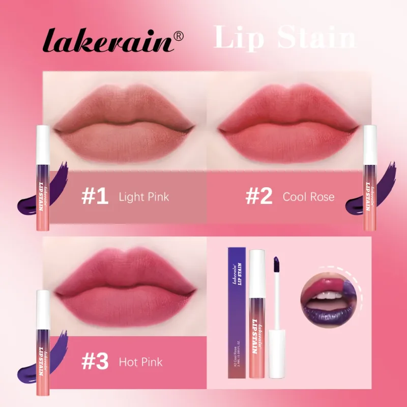 Lakerain Lip Gloss Peel and Stick Set Pink Lip Gloss Transfer Resistant Μακράς διάρκειας Αδιάβροχο Φυσικό Lip Gloss για γυναίκες