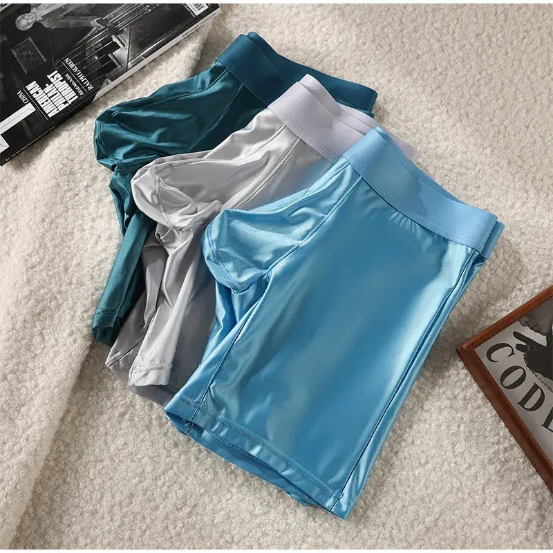 M-xxl Mens Underwear Boxers Solid U Pouch Panties For Man Extended Leg Boxer Shorts Homme Middle Waist Sports Underpants Male