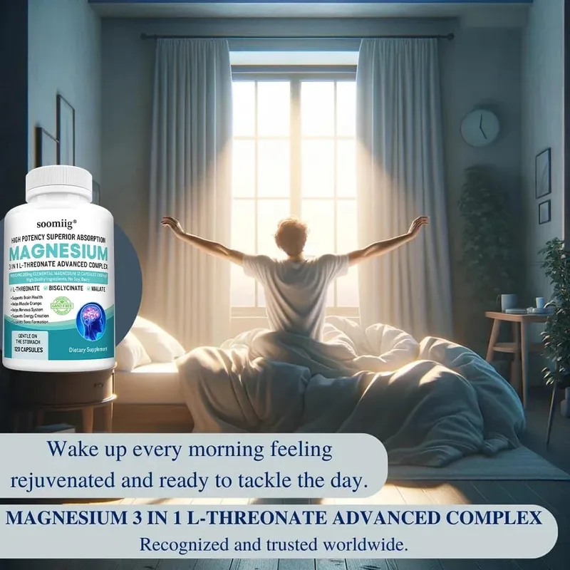 L-Threonate+Glycinate+Malate Magnesium - Βελτιώνει την ποιότητα του ύπνου Υποστηρίζει τη μνήμη και τη γνωστική λειτουργία Προωθεί την υγεία του εγκεφάλου