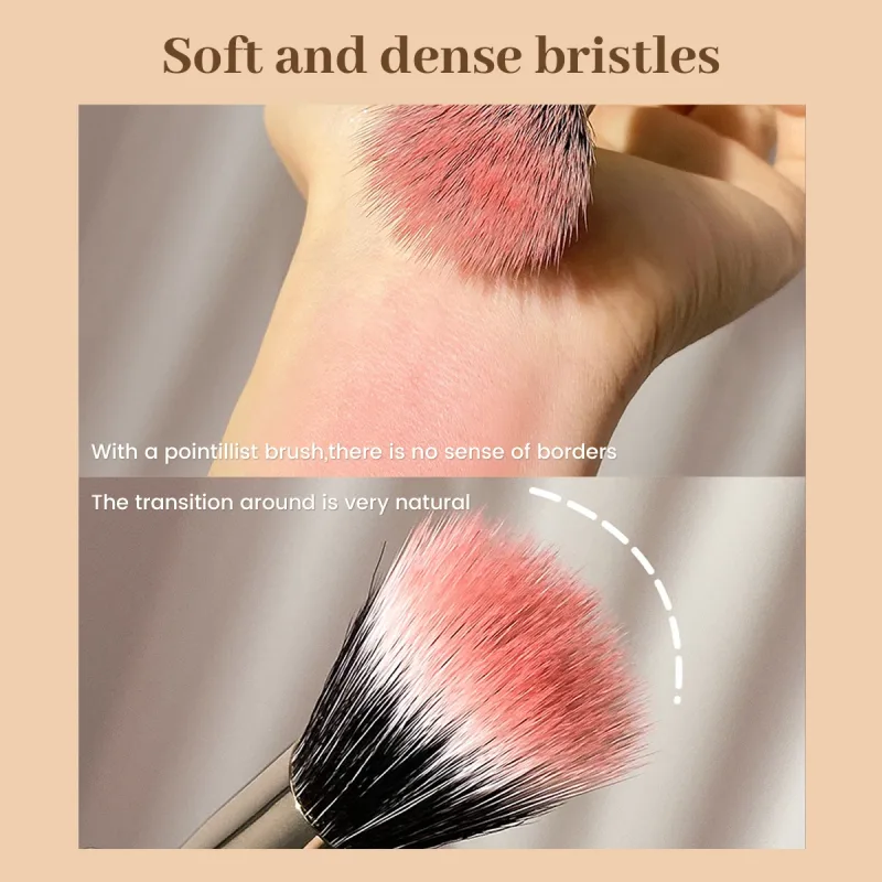 Kuas Perona Pipi Tunggal Kuas Highlighter Kontur Bedak Longgar Alat Rias Rambut Serat Lembut Kuas Kecantikan Profesional