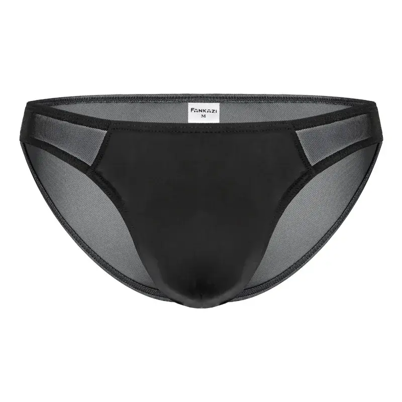 Men's Mesh Briefs Transparent Low Waist Underwear Ultra-thin Breathable Panties