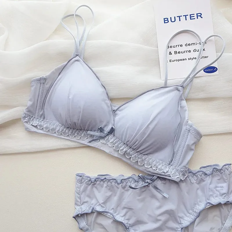 Γαλλικά λεπτή κούπα girly εσώρουχα χωρίς underwire μικρό στήθος που κρατά ψηλά χωρίς underwire γλυκό σουτιέν