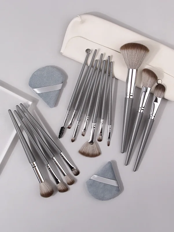 17-delige make-upborstelset Zacht pluizig professioneel cosmetisch foundationpoeder Oogschaduw Kabuki Blending Make-upborstel Beauty Tool