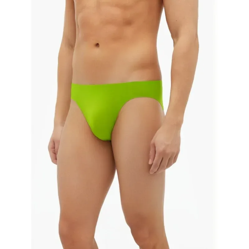 Latex Underwear Transparent Briefs Men's Rubber Convex Pouch Underpants Shiny Male Erotic Lingerie Triangle Panties Slip Homme
