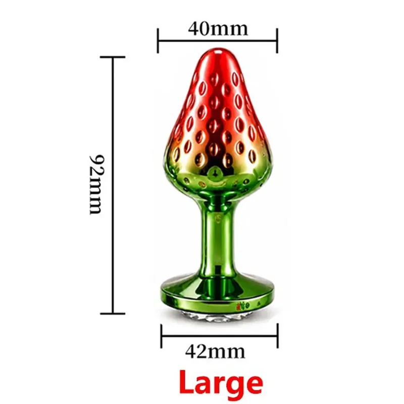 Strawberry Metal Anal Beads Butt Plug Set Small Medium Large Wearable Anal Plug Κοσμήματα Πρωκτικό Παιχνίδι σεξ για Άνδρα Γυναίκα