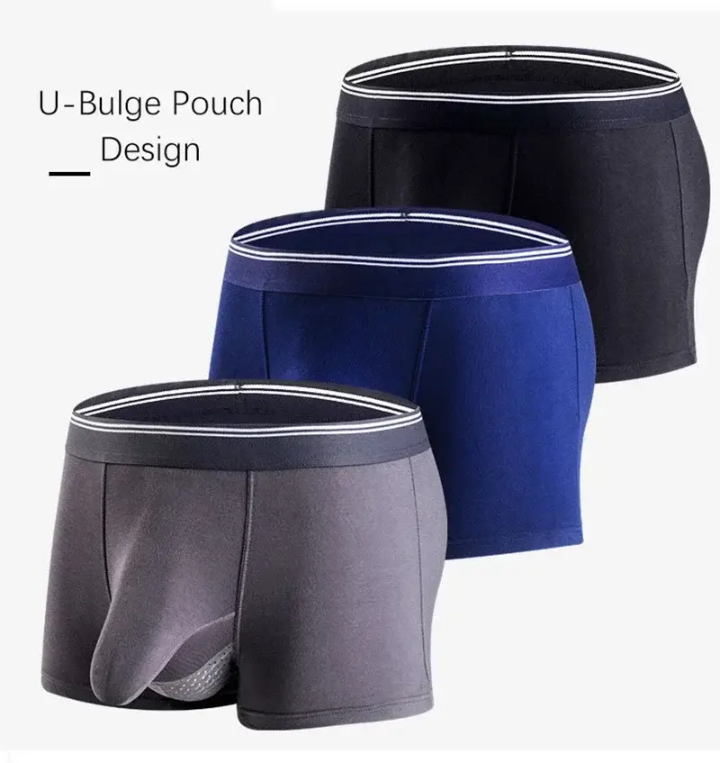 Plus Size Men's Sexy Separate Penis Pocket Boxer Shorts Breathable Men Underwear Panties Modal Mens Elephant Nose Underpants
