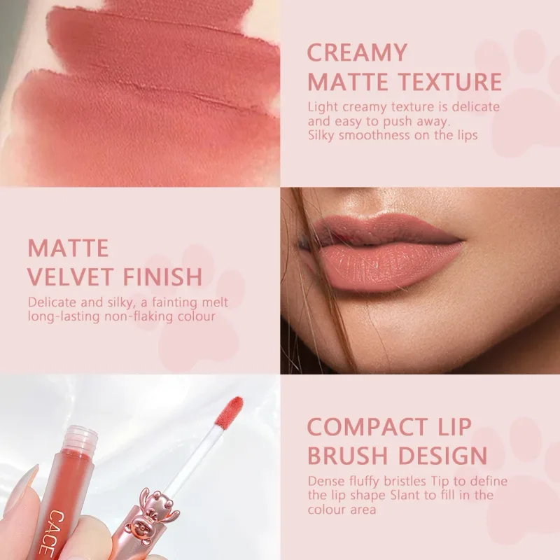5 Χρώματα Lipgloss Σετ Μακιγιάζ Αδιάβροχο Liquid Lipstick Matte Lasting Velvet Lip Mud Sexy Red Fashion Lip Stain Cosmetics