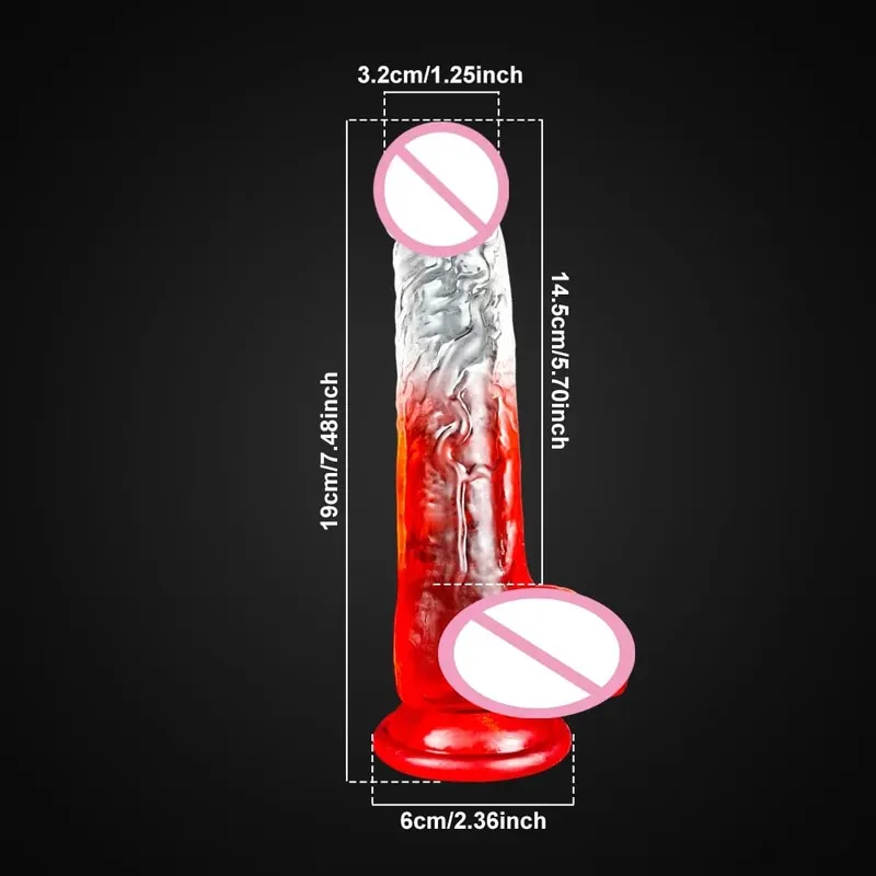 4 Sizes Transparent Soft Jelly Dildo Realistic Fake Dick Penis Sucker Butt Plug Sex Toys for Woman Men Vagina Anal Sex Toys